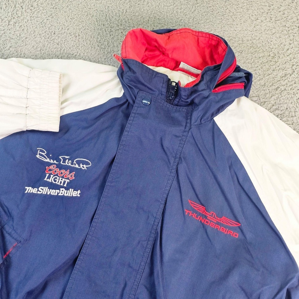 Vintage Bill Elliott Jacket Mens‎ Medium Blue NASCAR Coors Light 9 Ford Racing